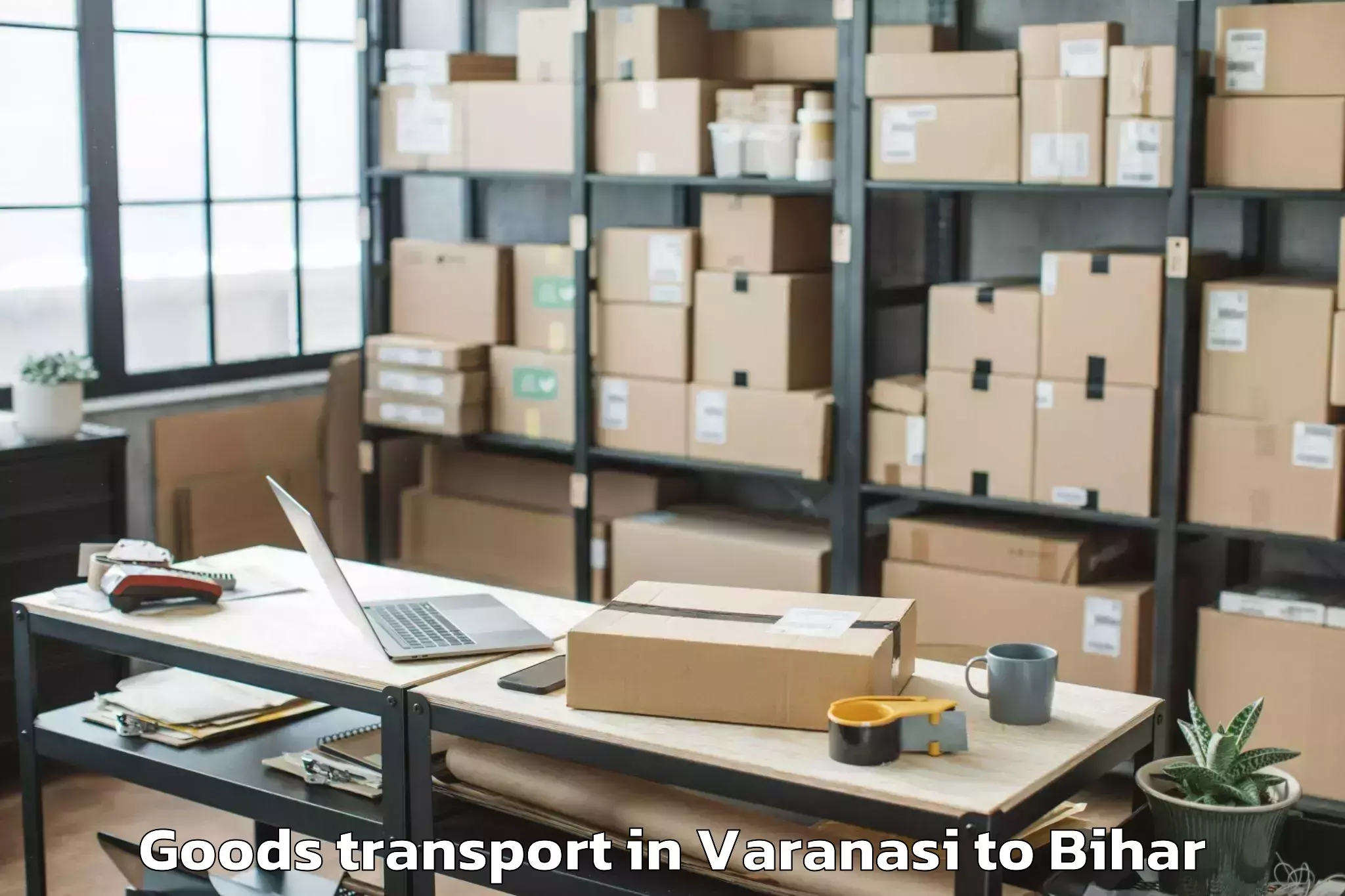 Book Varanasi to Lauriya Goods Transport